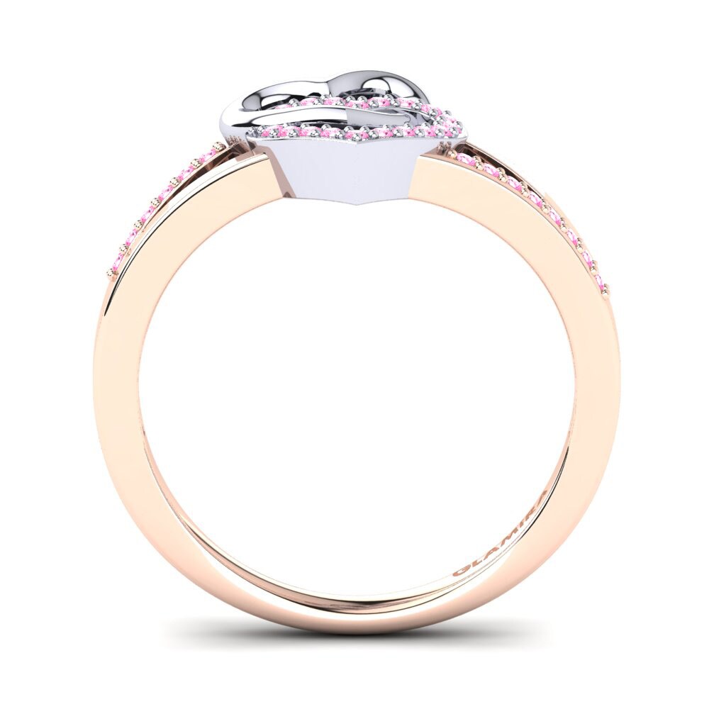 18ct Rose & White Gold Pink Tourmaline Ring Dylis