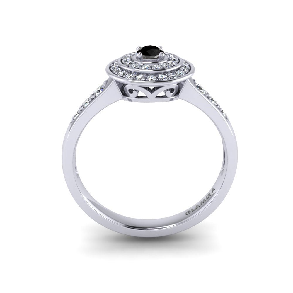 Black Onyx Engagement Ring Enya