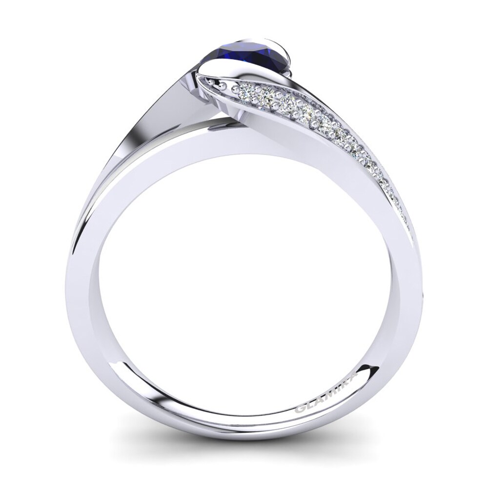 Dark Blue Zirconia Engagement Ring Arnalda