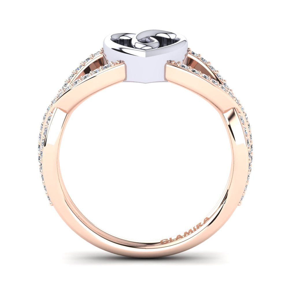 14ct Rose & White Gold Diamond Ring Earldina