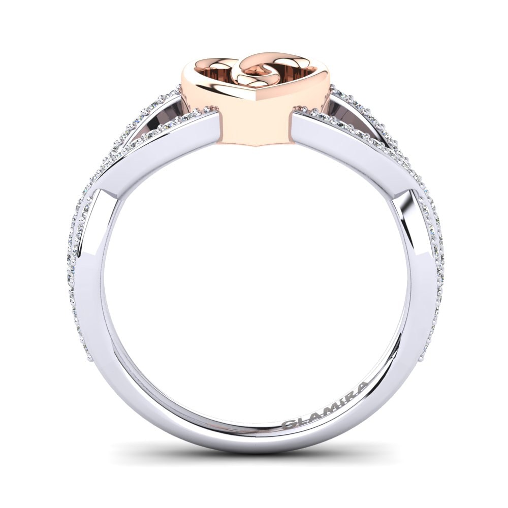 14ct White & Rose Gold Diamond Ring Earldina