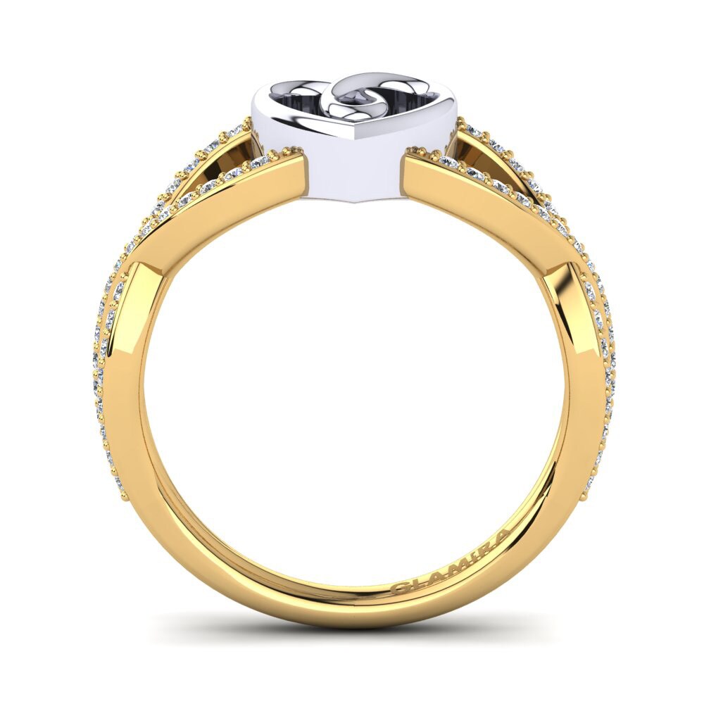14ct Yellow & White Gold Diamond Ring Earldina