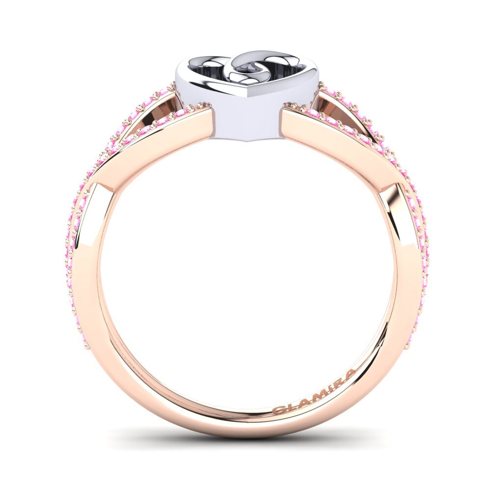 18ct Rose & White Gold Pink Tourmaline Ring Earldina