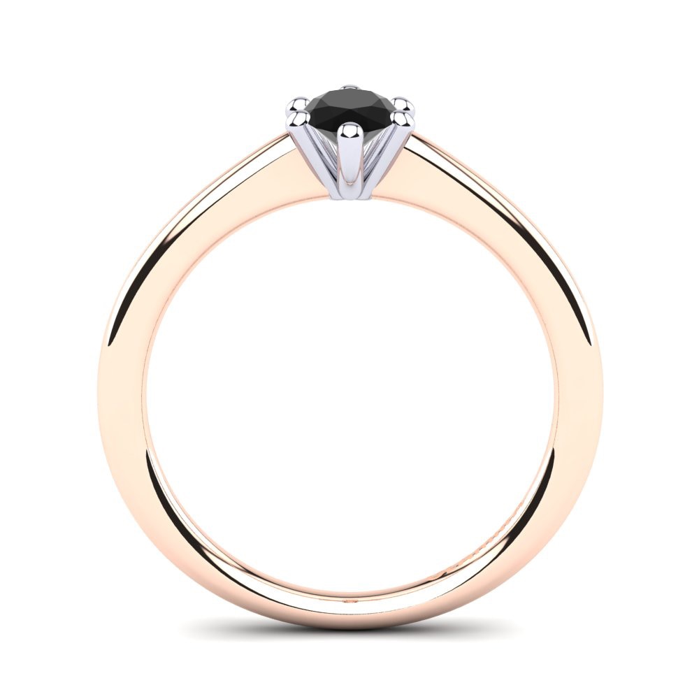 14ct Rose & White Gold Black Onyx Women's Ring Egidia