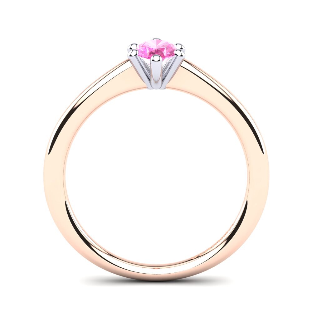 18ct Rose & White Gold Pink Tourmaline Women's Ring Egidia