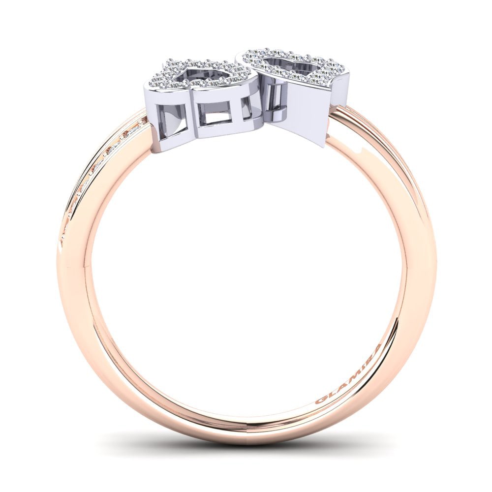 14ct Rose & White Gold Diamond Ring Elithia