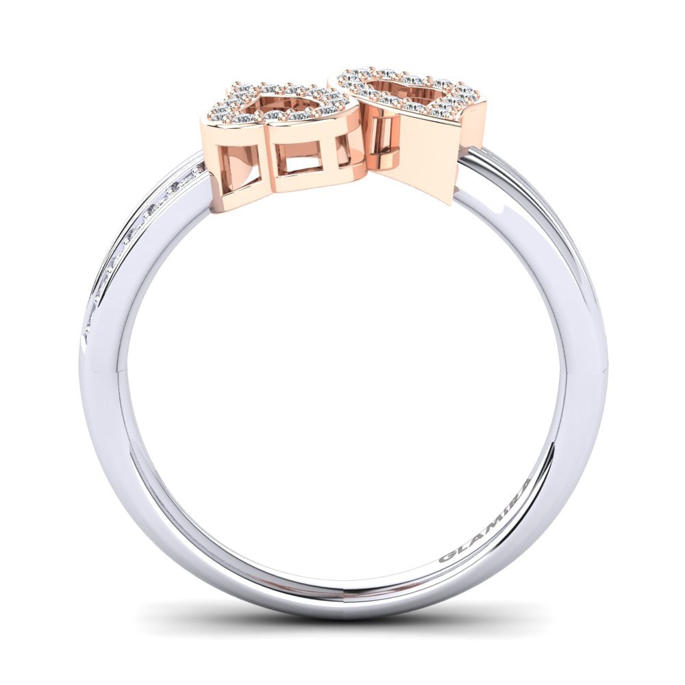 14ct White & Rose Gold Diamond Ring Elithia