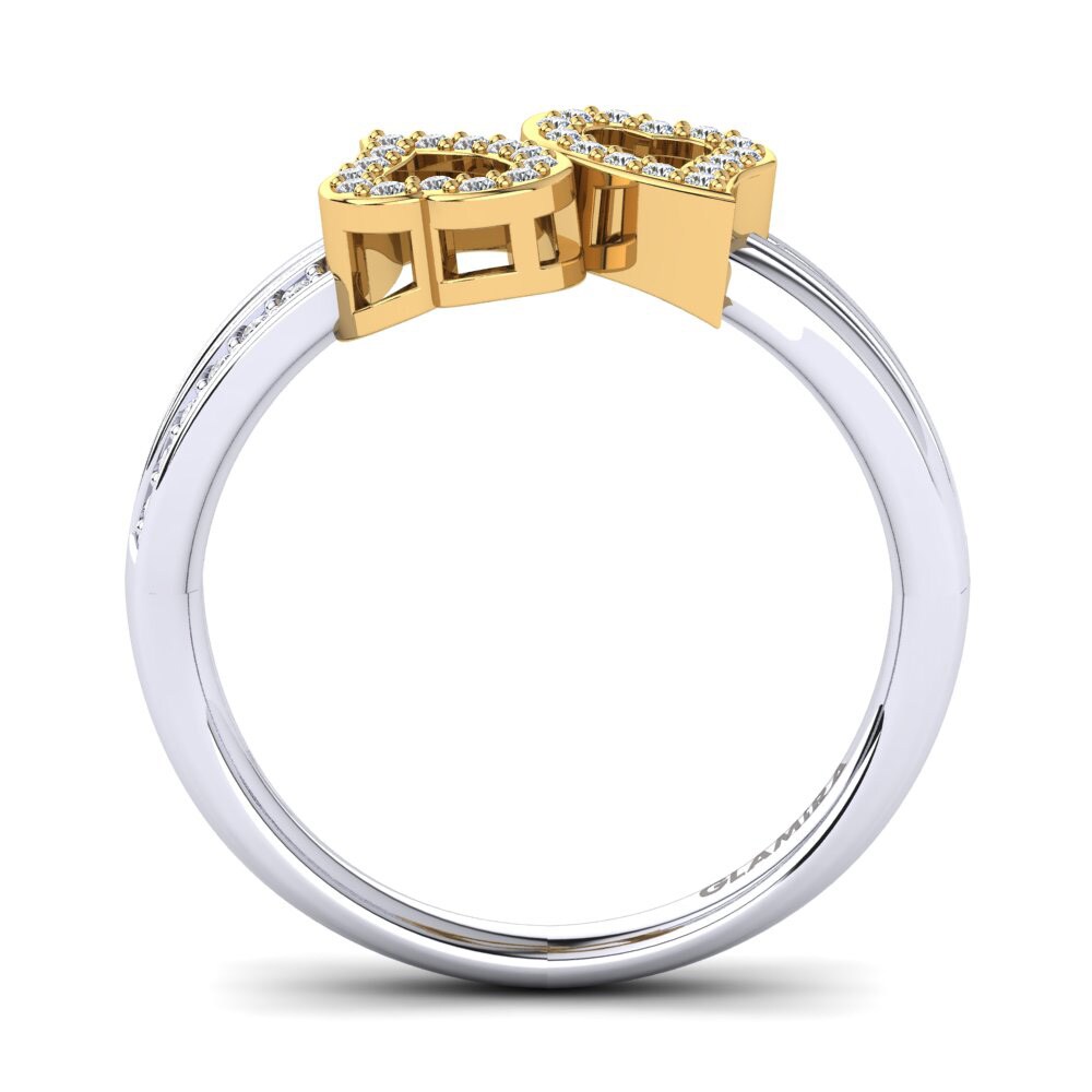 14ct White & Yellow Gold Diamond Ring Elithia