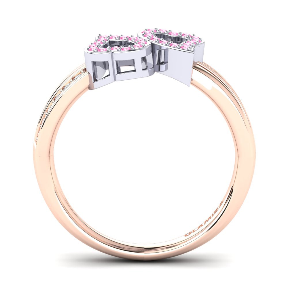 18ct Rose & White Gold Pink Tourmaline Ring Elithia