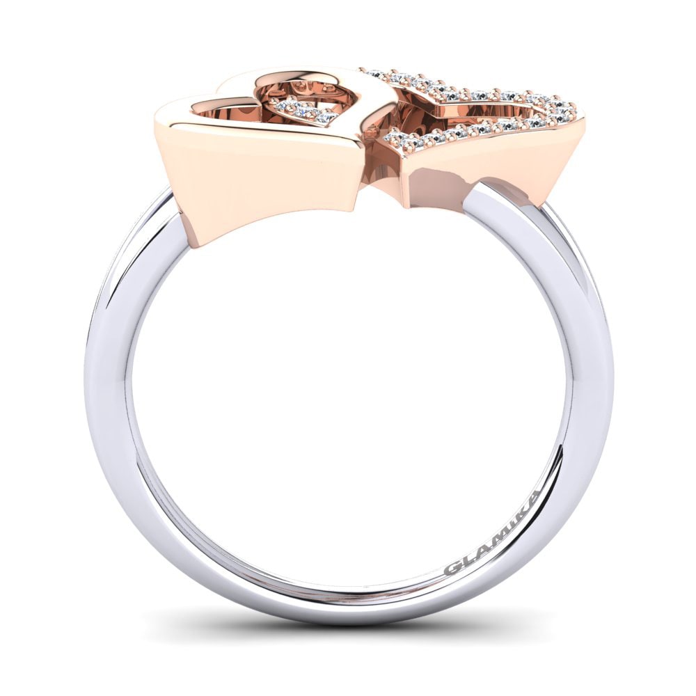 14ct Rose & White Gold Diamond Ring Eliya
