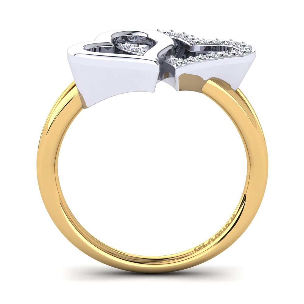14ct White & Yellow Gold Diamond Ring Eliya