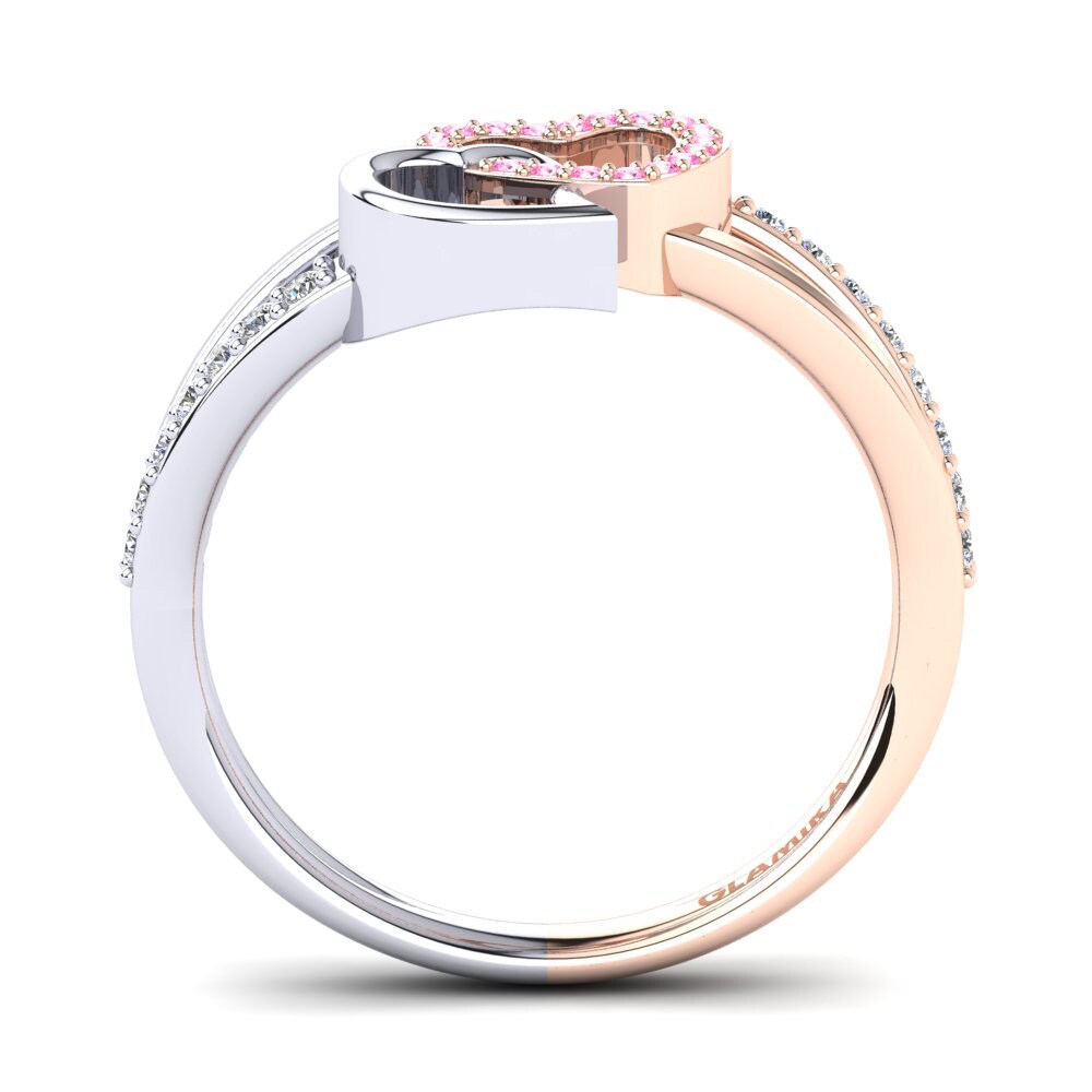 18ct Rose & White Gold Pink Tourmaline Ring Elladine