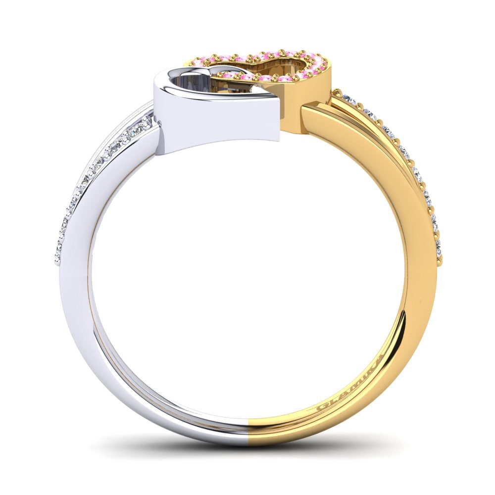 18ct Yellow & White Gold Pink Tourmaline Ring Elladine