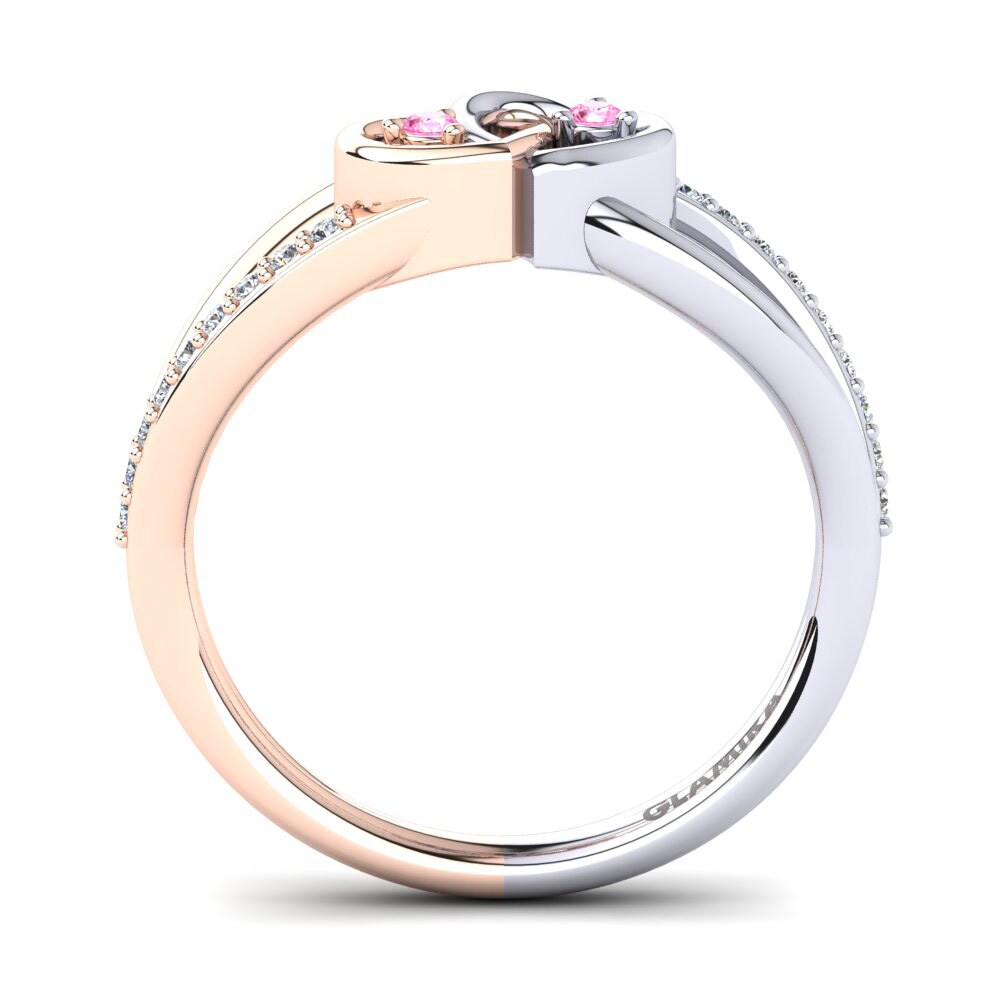 18ct Rose & White Gold Pink Tourmaline Ring Ellamay