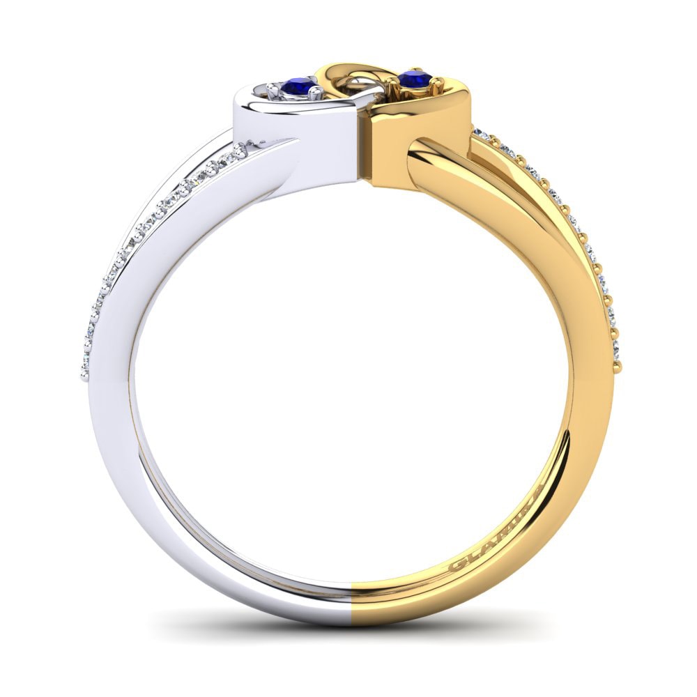 18ct White & Yellow Gold Sapphire Ring Ellamay