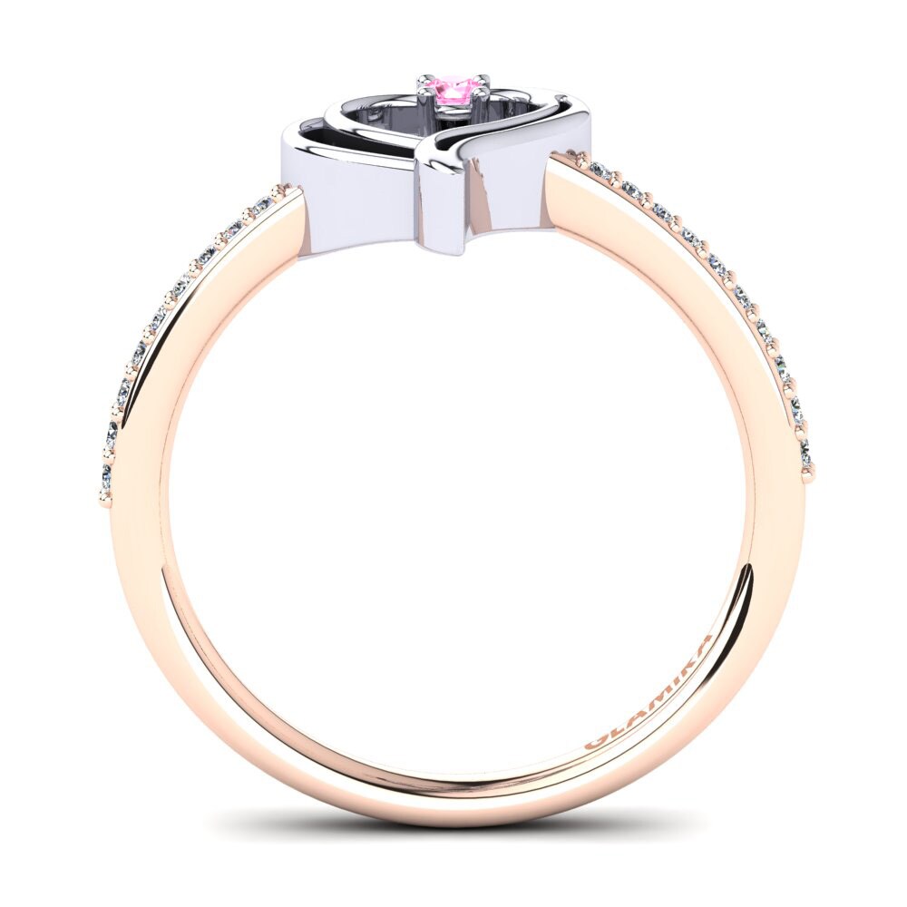 18ct Rose & White Gold Pink Tourmaline Ring Ellane