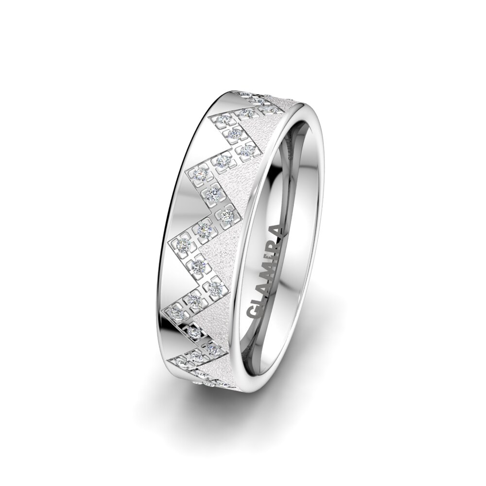 950 Platinum Women's Wedding Ring Fantastic Ribbon 6 mm