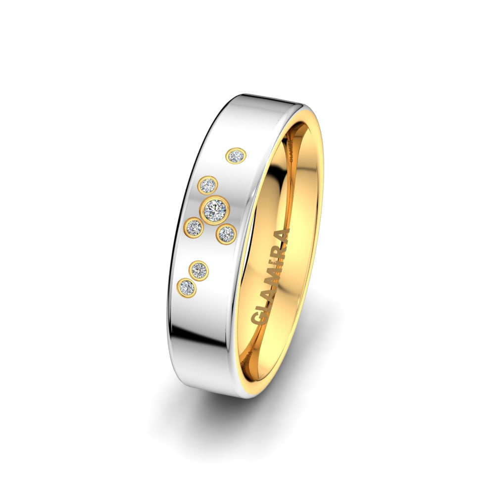 18ct White & Yellow Gold Women's Wedding Ring Wondrous Barbara 5 mm