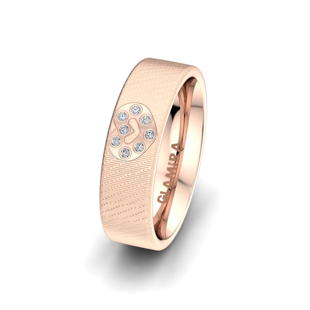 14ct Rose Gold Couple's Ring Wondrous Susan 6 mm