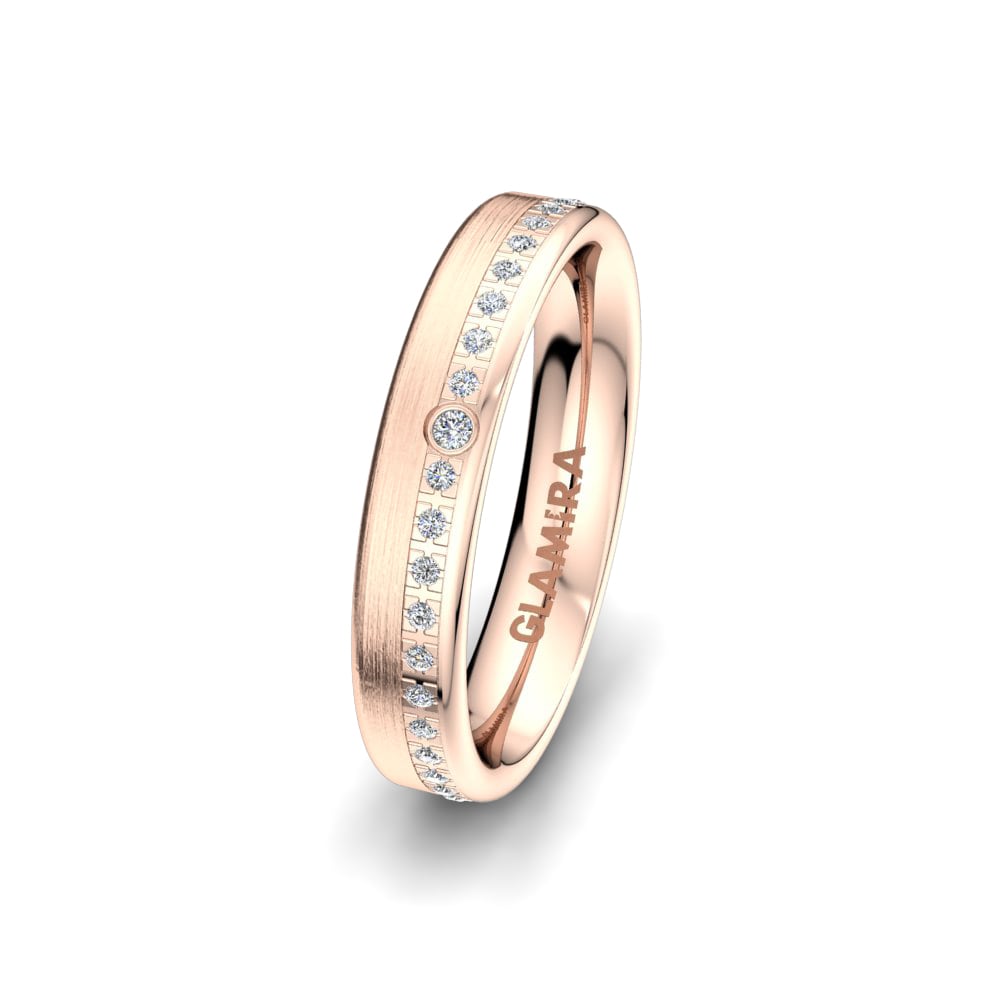 14ct Rose Gold Lab Grown Diamond Women's Wedding Ring Wondrous Valley 4 mm