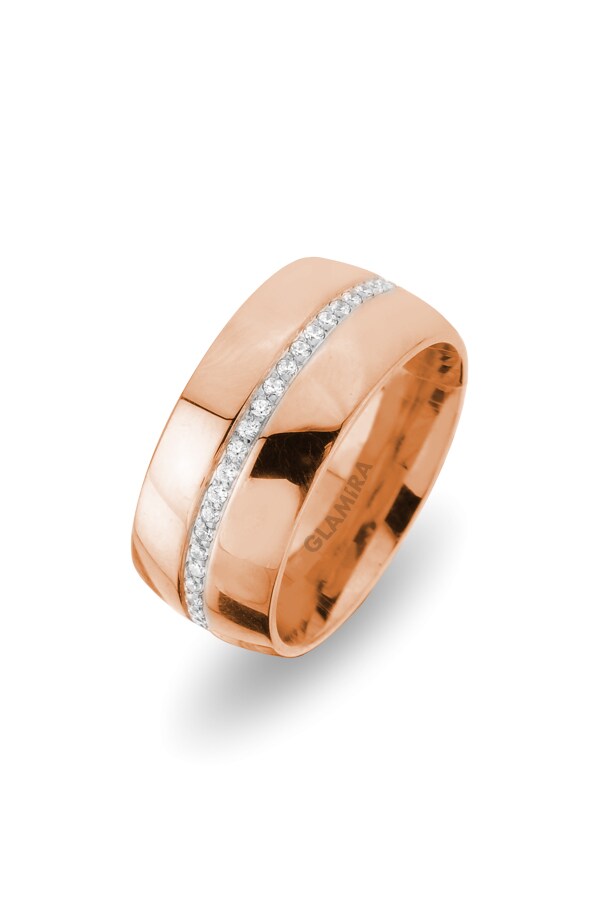14ct Rose Gold Lab Grown Diamond Women's Wedding Ring Infinite Care