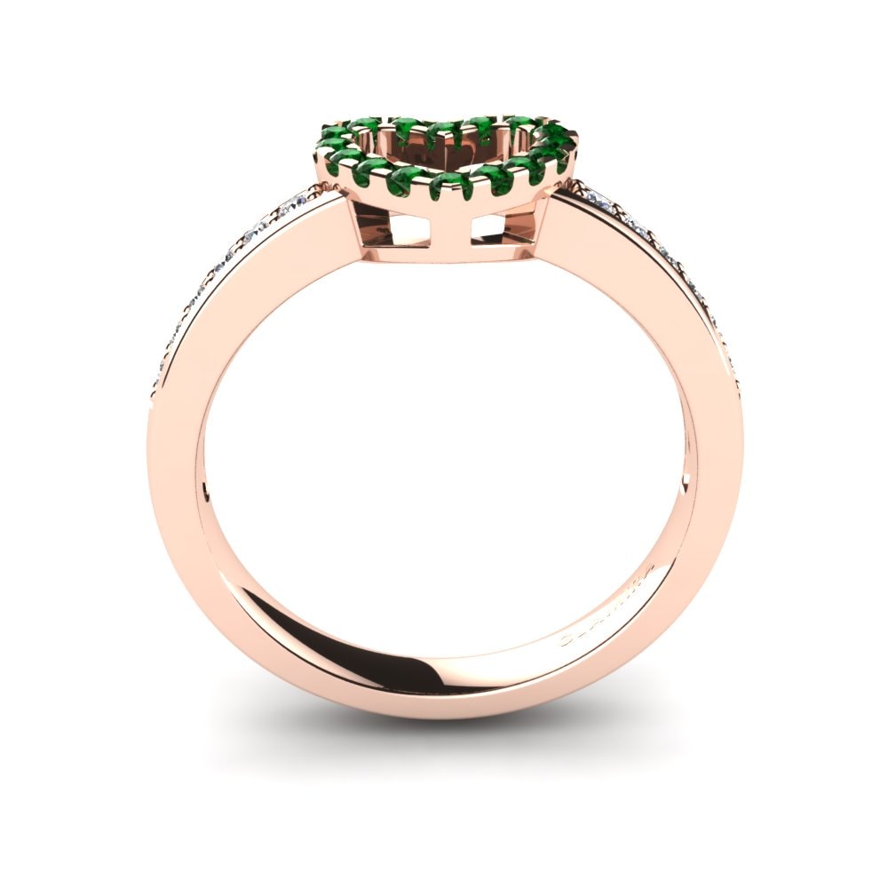 14ct Rose Gold Green Zirconia Ring Mia