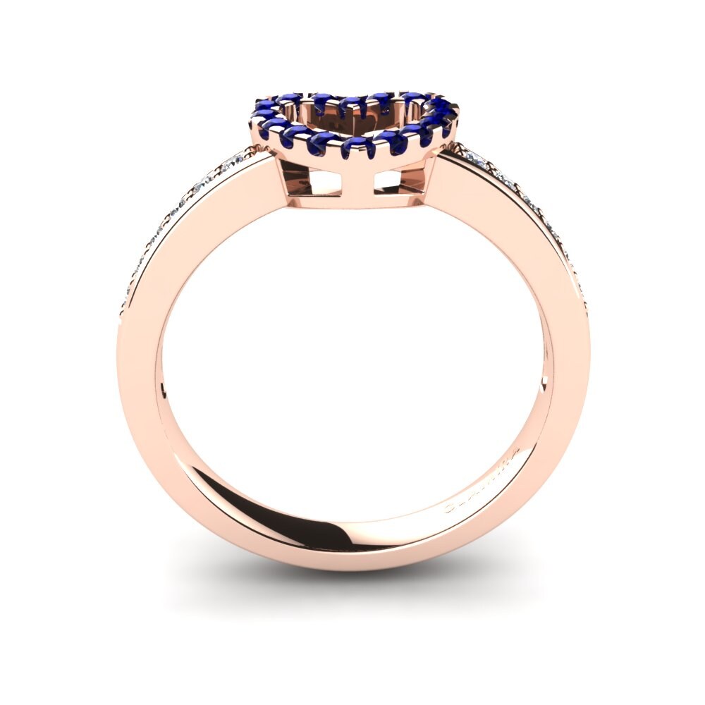 14ct Rose Gold Sapphire Ring Mia
