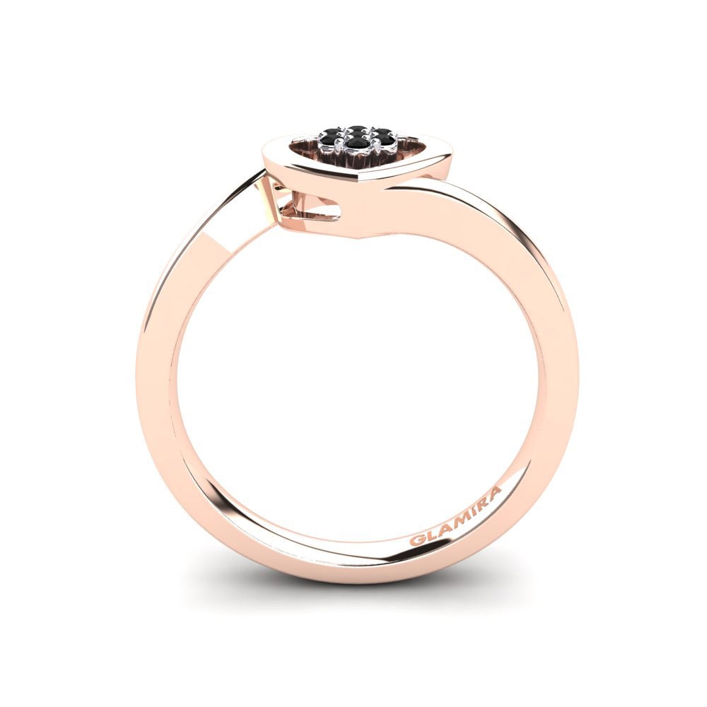14ct Rose & White Gold Black Onyx Ring Lily