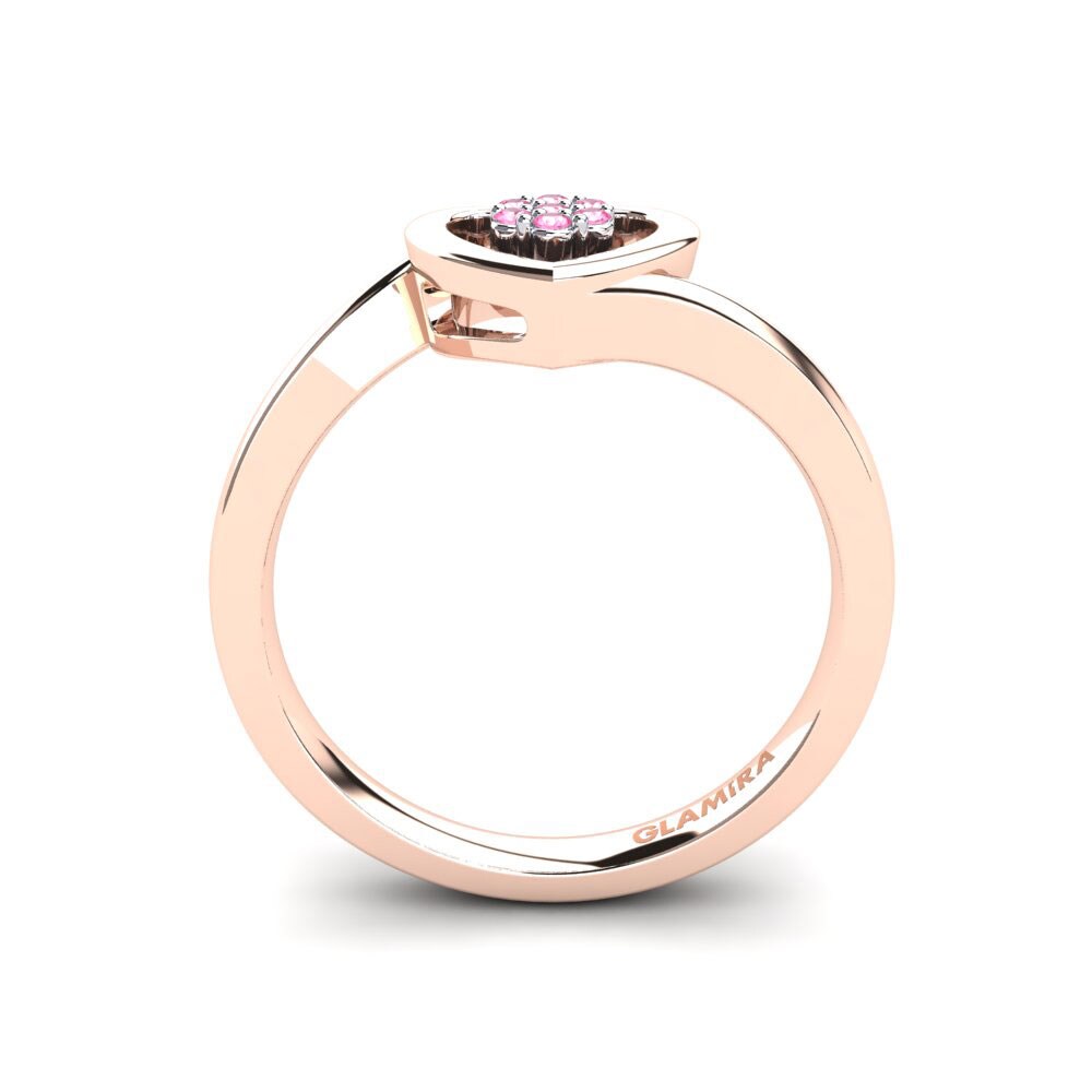 18ct Rose & White Gold Pink Tourmaline Ring Lily