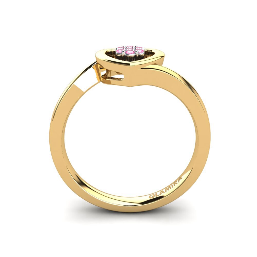 18ct Yellow & White Gold Pink Tourmaline Ring Lily
