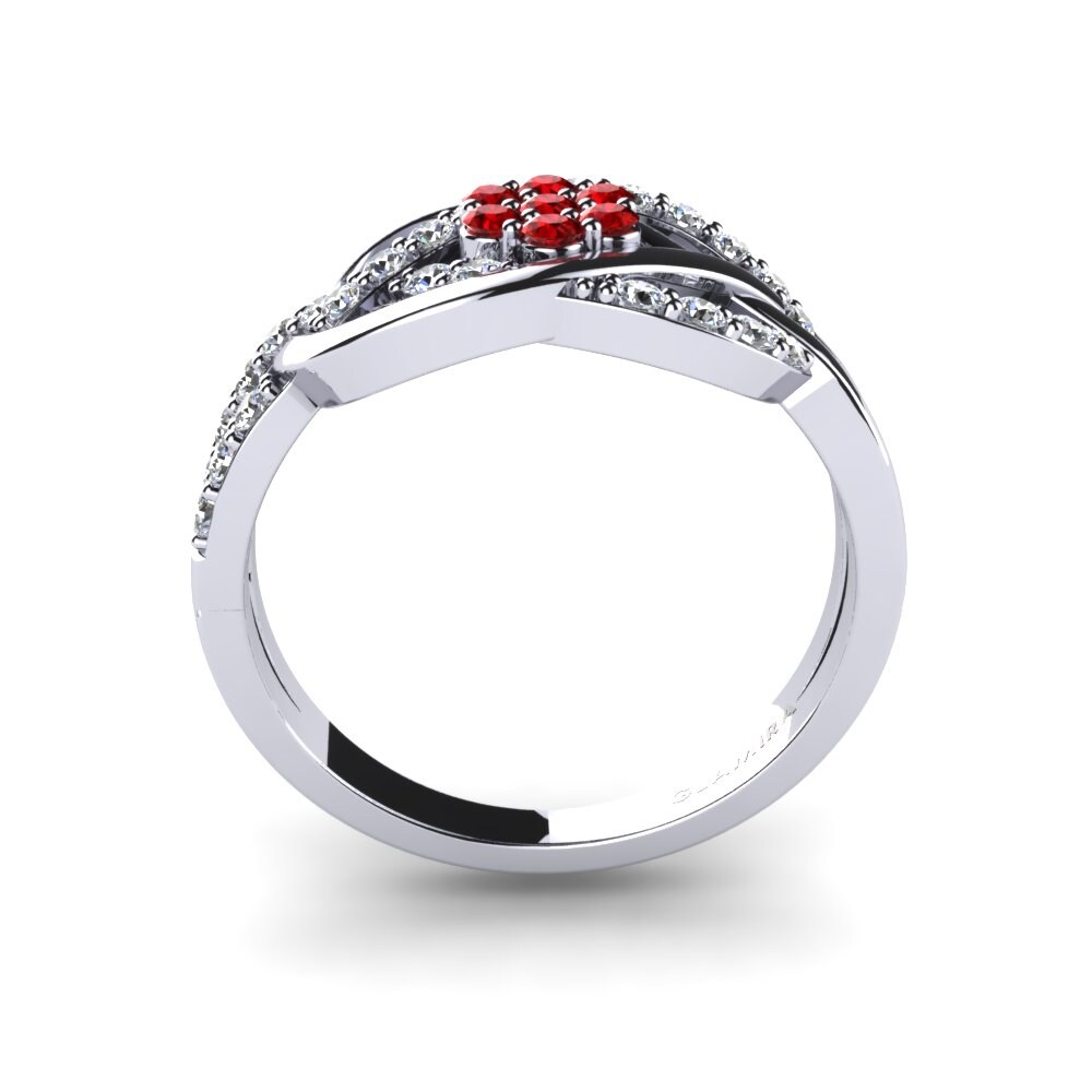 950 Palladium Ruby Ring Flora