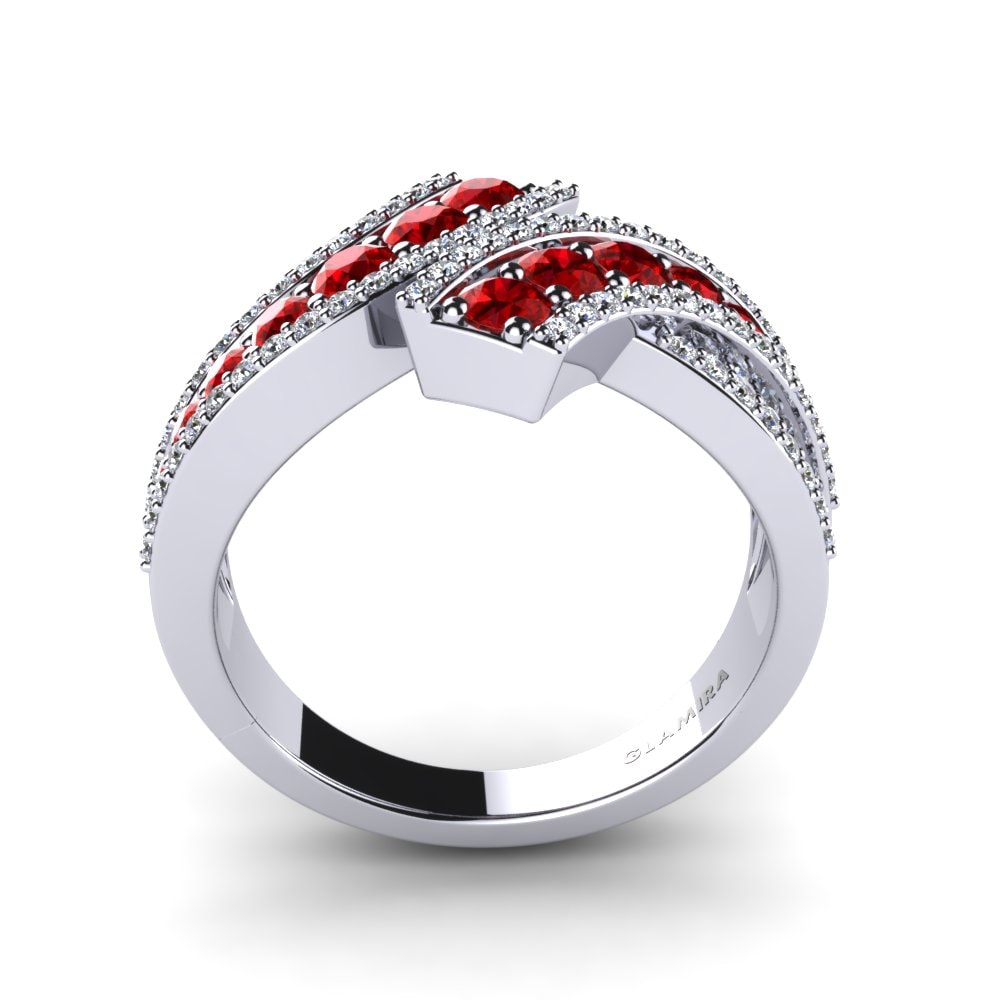 950 Palladium Ruby Ring Freya
