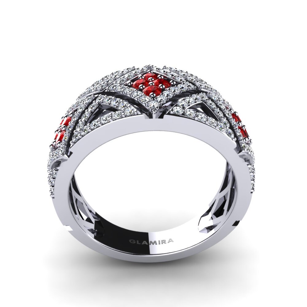950 Palladium Ruby Ring Irina
