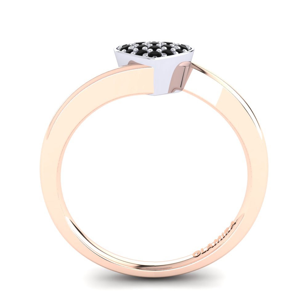 14ct Rose & White Gold Black Onyx Ring Zoe