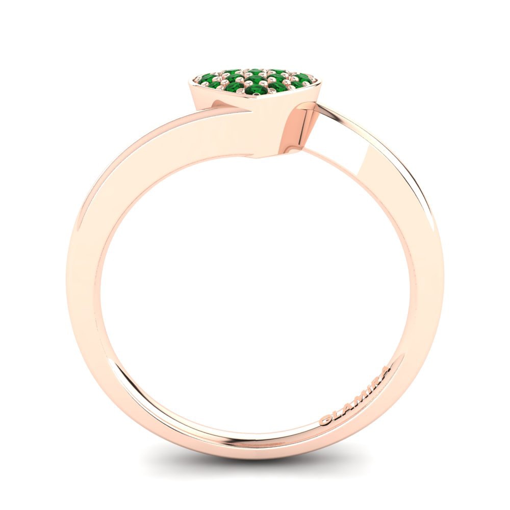 14ct Rose Gold Green Zirconia Ring Zoe