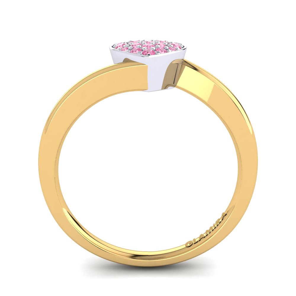 18ct Yellow & White Gold Pink Tourmaline Ring Zoe