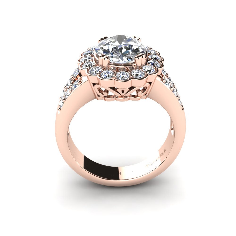 Rotgold 750 Oval Verlobungsringe Esther