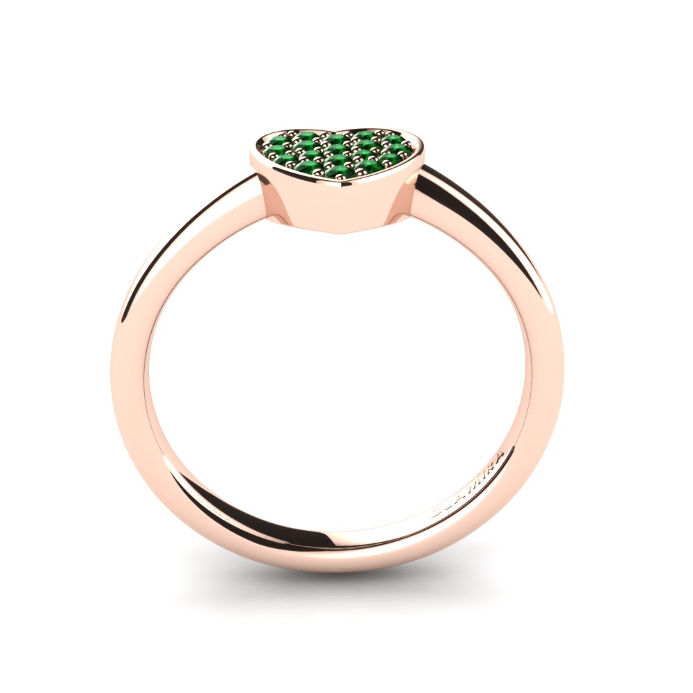 14ct Rose Gold Green Zirconia Ring Cara
