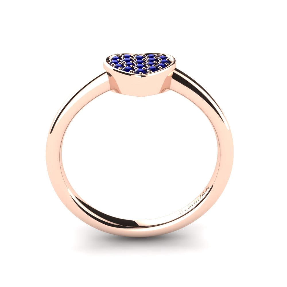 14ct Rose Gold Sapphire Ring Cara