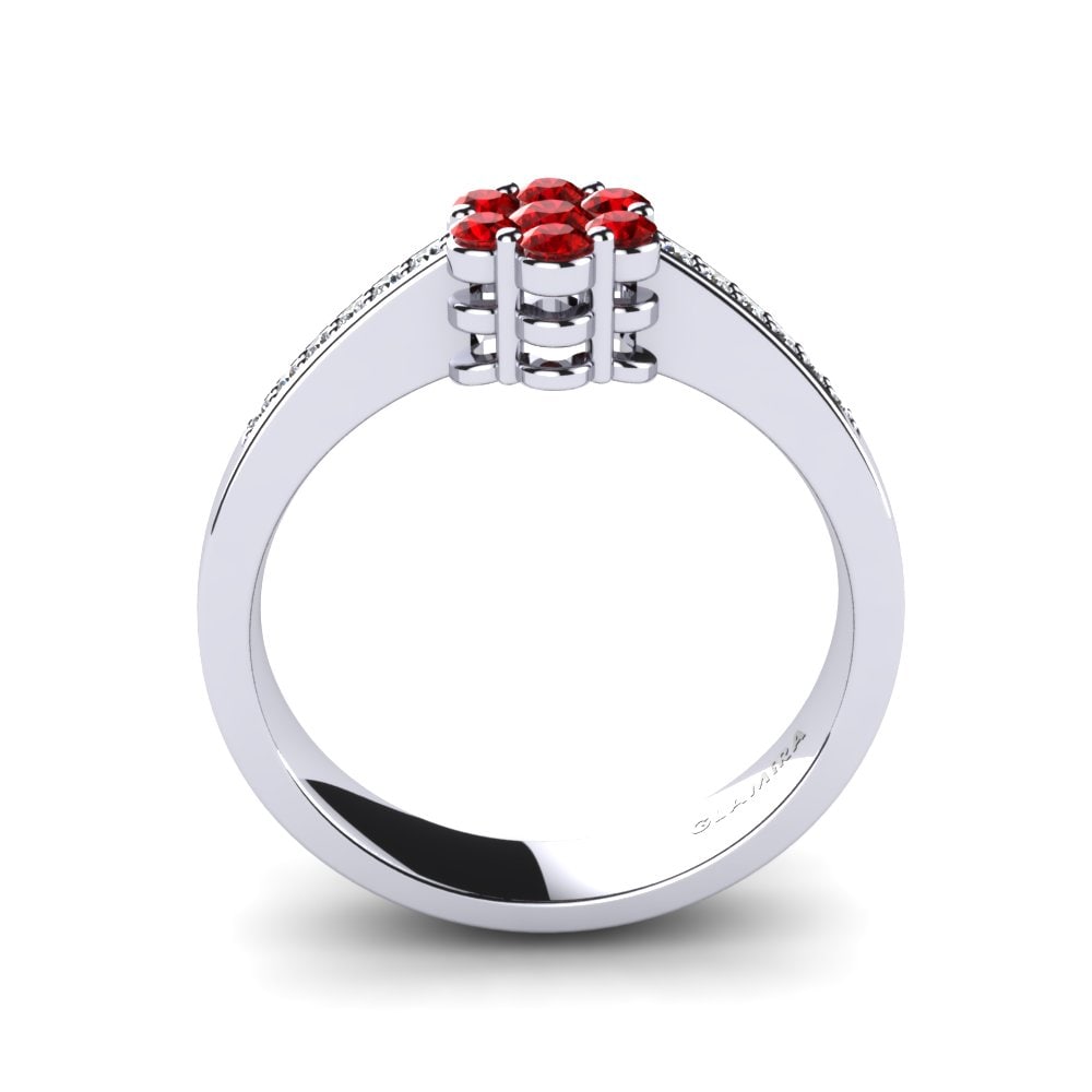 950 Palladium Ruby Ring Ramona