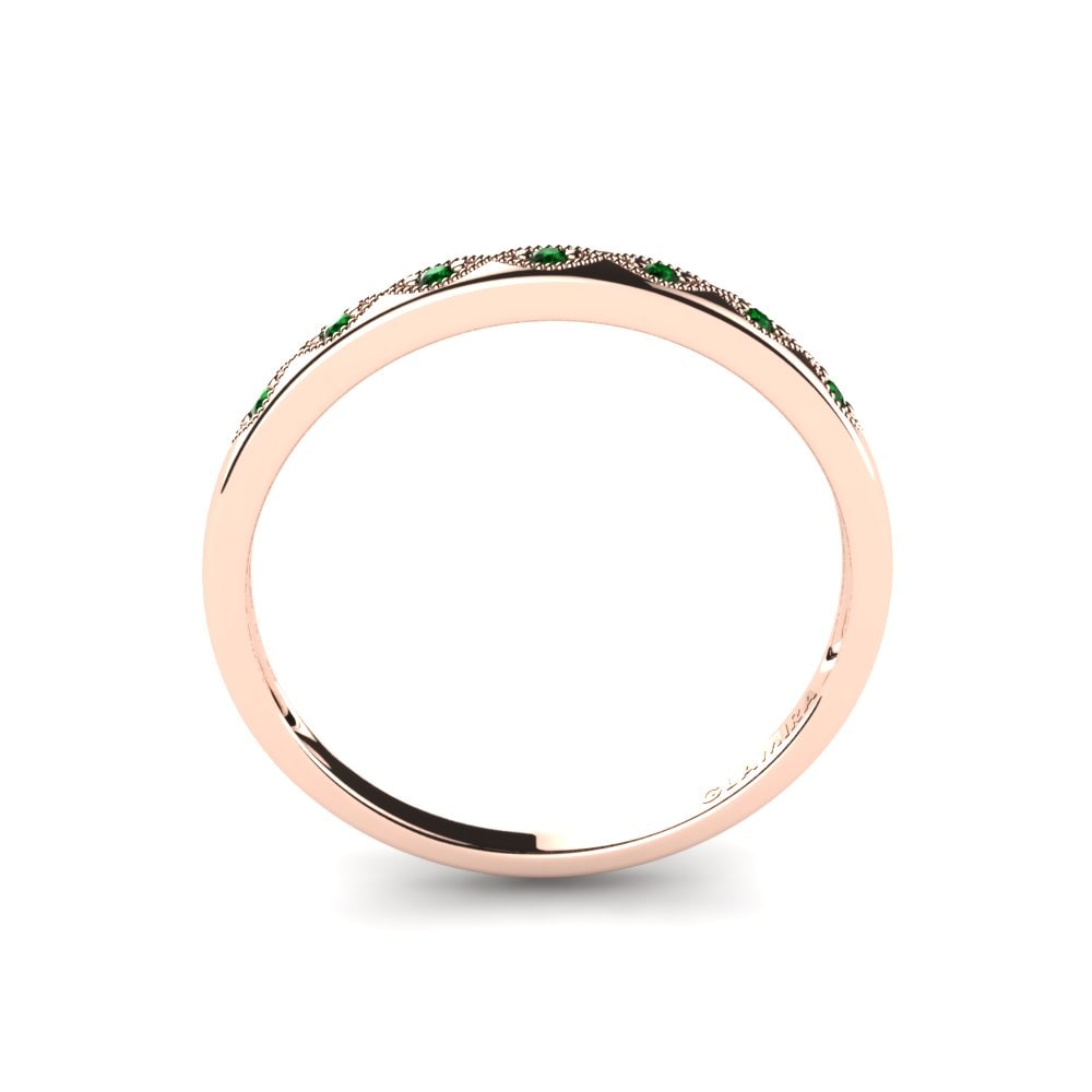 14ct Rose Gold Green Zirconia Ring Angelina