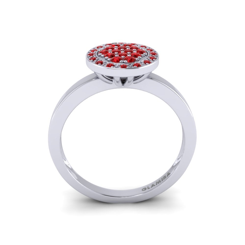 950 Palladium Ruby Ring Aurora