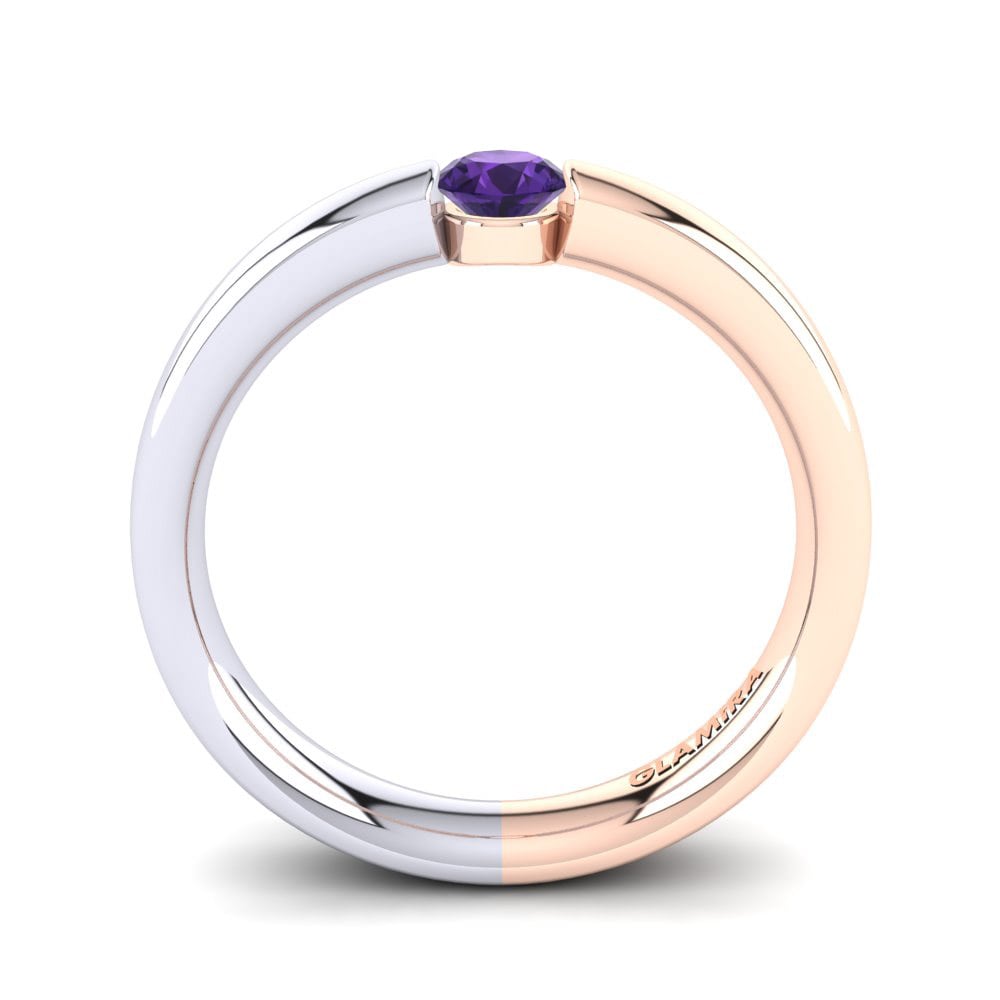 14ct Rose / White Gold Amethyst Engagement Ring Alexis