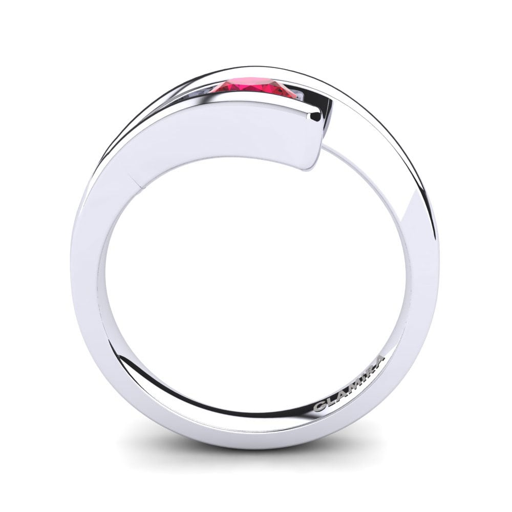 Circonita Roja Anillo de compromiso Clara 0.5crt