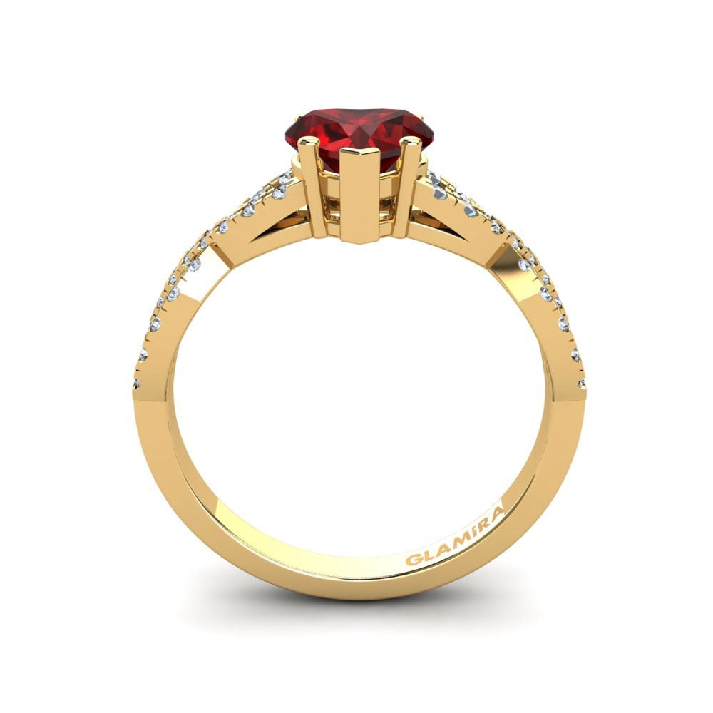 Red Zirconia Engagement Ring Sandy