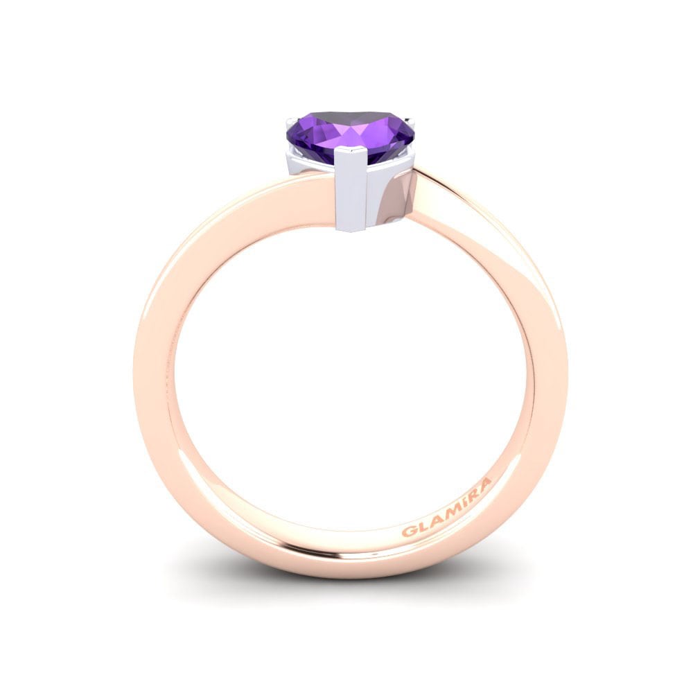 14ct Rose / White Gold Amethyst Engagement Ring Jenny