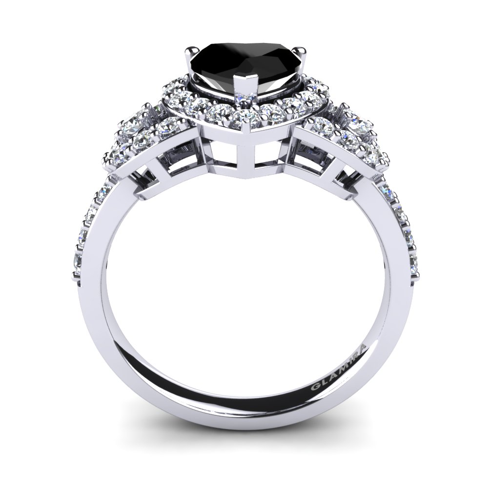 Black Onyx Engagement Ring Eva