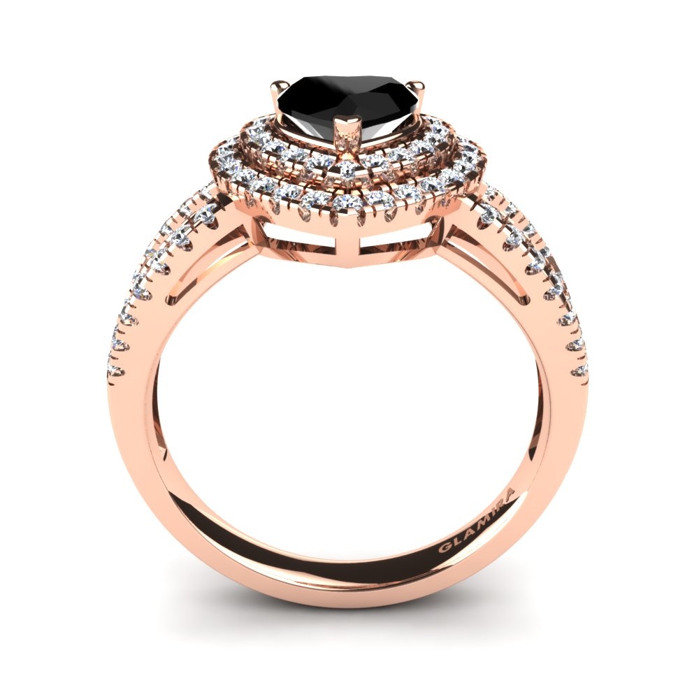 Black Onyx Engagement Ring Eleanor