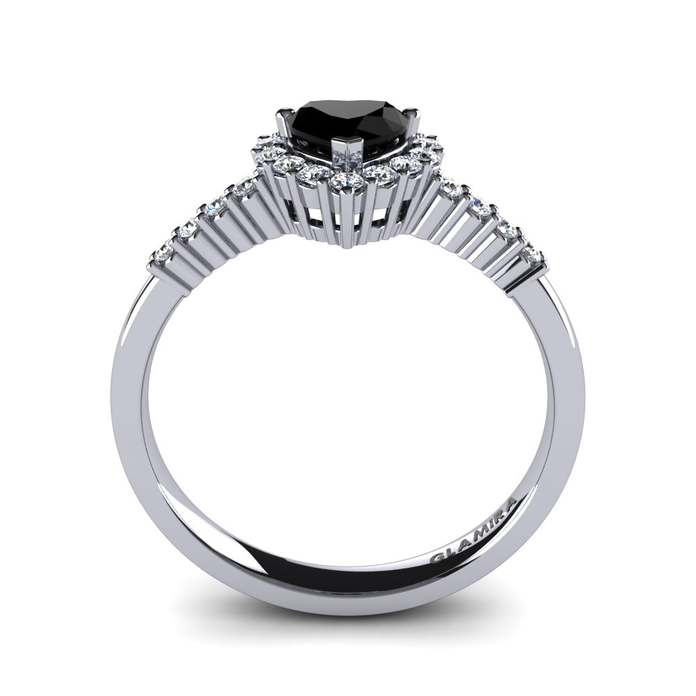 Black Onyx Engagement Ring Betty