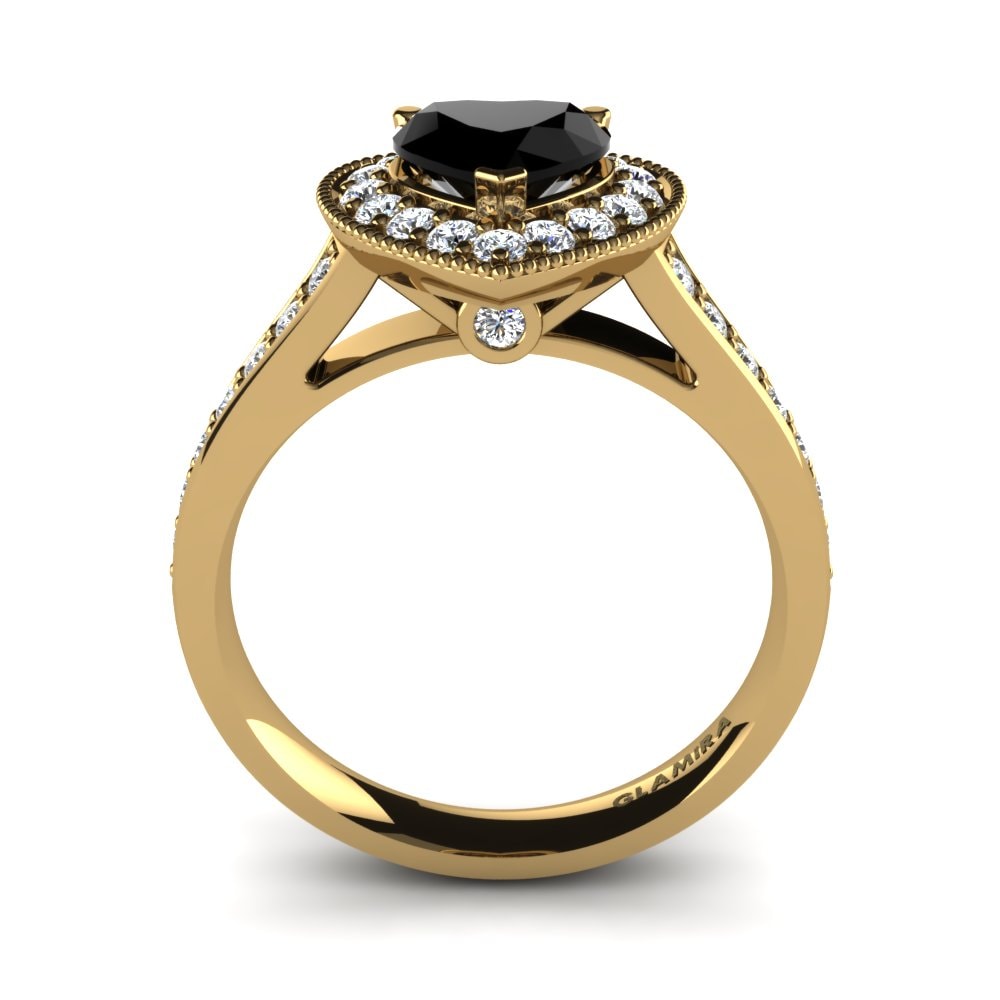 Black Onyx Engagement Ring Emily